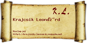 Krajcsik Leonárd névjegykártya