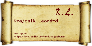 Krajcsik Leonárd névjegykártya