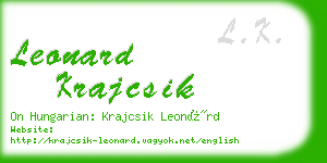 leonard krajcsik business card